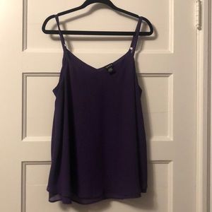 Torrid purple chiffon double layer tank - Sz 0
